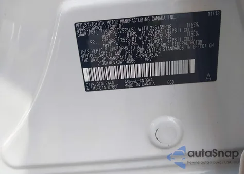 2013 Toyota Rav4 Limited from USA, damaged, VIN 2T3DFREVXDW118566